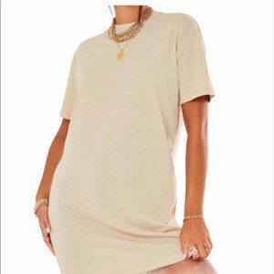 NWT Missguided Basic T-Shirt Dress Short Sleeve Stone Tan NWT Women's Sz US 4